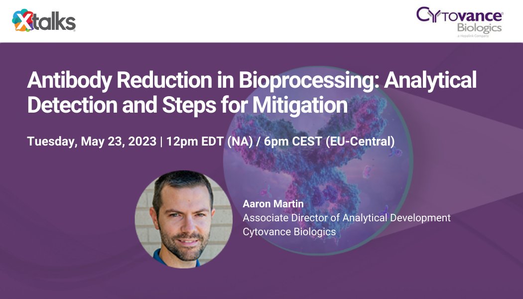 Xtalks's tweet image. Register for this webinar to learn more about the analytical and mitigation strategies for antibody reduction in bioprocessing.
buff.ly/3NuFwim
#ProcessDevelopment #Bioprocess #Antibody
