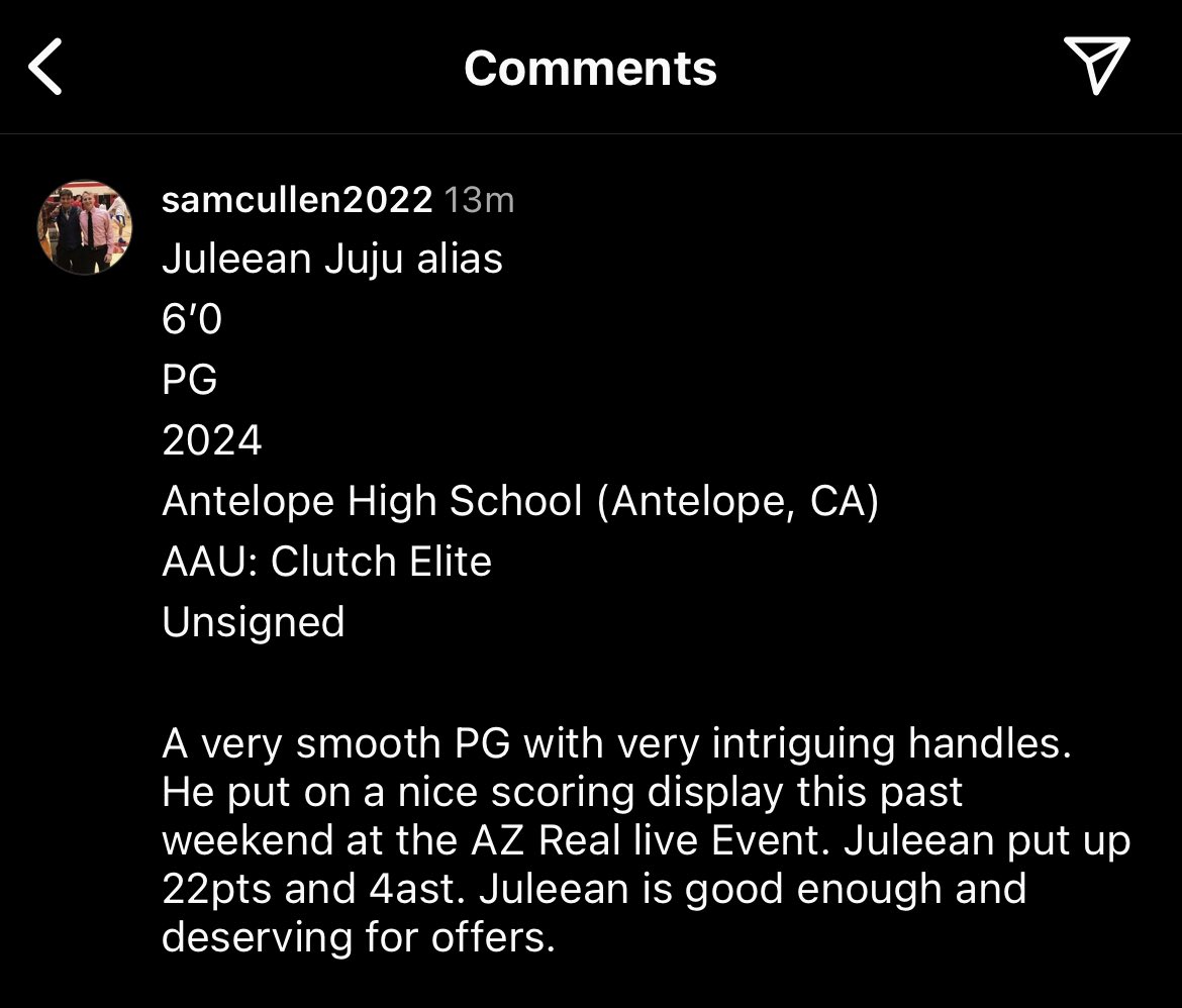 The true definition of a worker juleean had multiple 20+ pts games this past weekend at AZ live 3.1 GPA a 3 level Scorer can Play on n Off The ball impacts the game in different ways depending on what is needed to win College coaches Buy stock now💯<a href="/jujufamous1/">juju alias</a>
