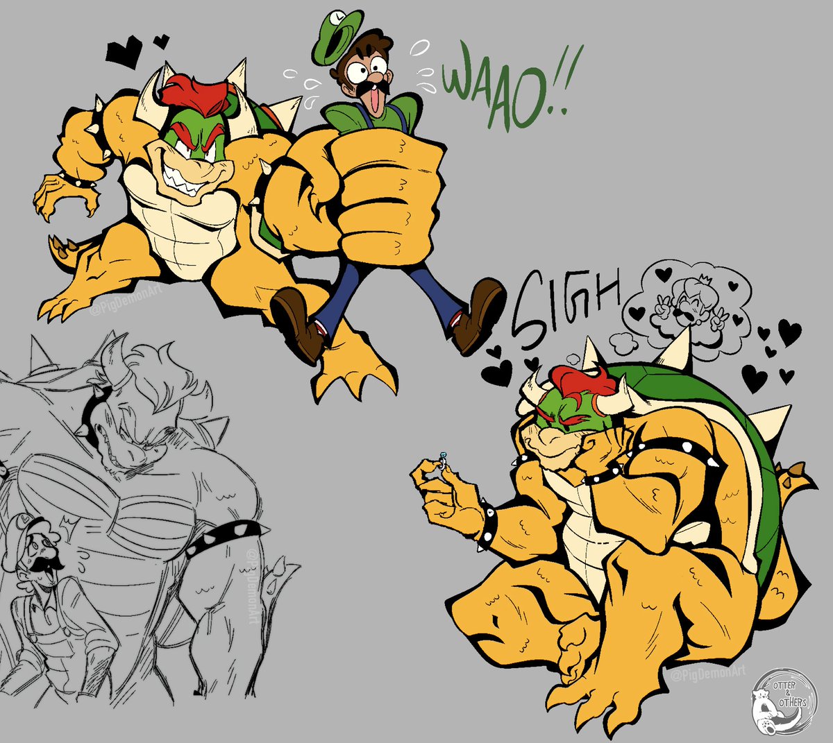 OtterAndOthers's tweet photo. Paseo por el castillo.

Después del secuestro de Luigi, Bowser se ofreció a hacerle un recorrido mientras arreglaban sus asuntos.

Artista: @/pigdemonart
#bowuigi https://t.co/XS686pdxWs