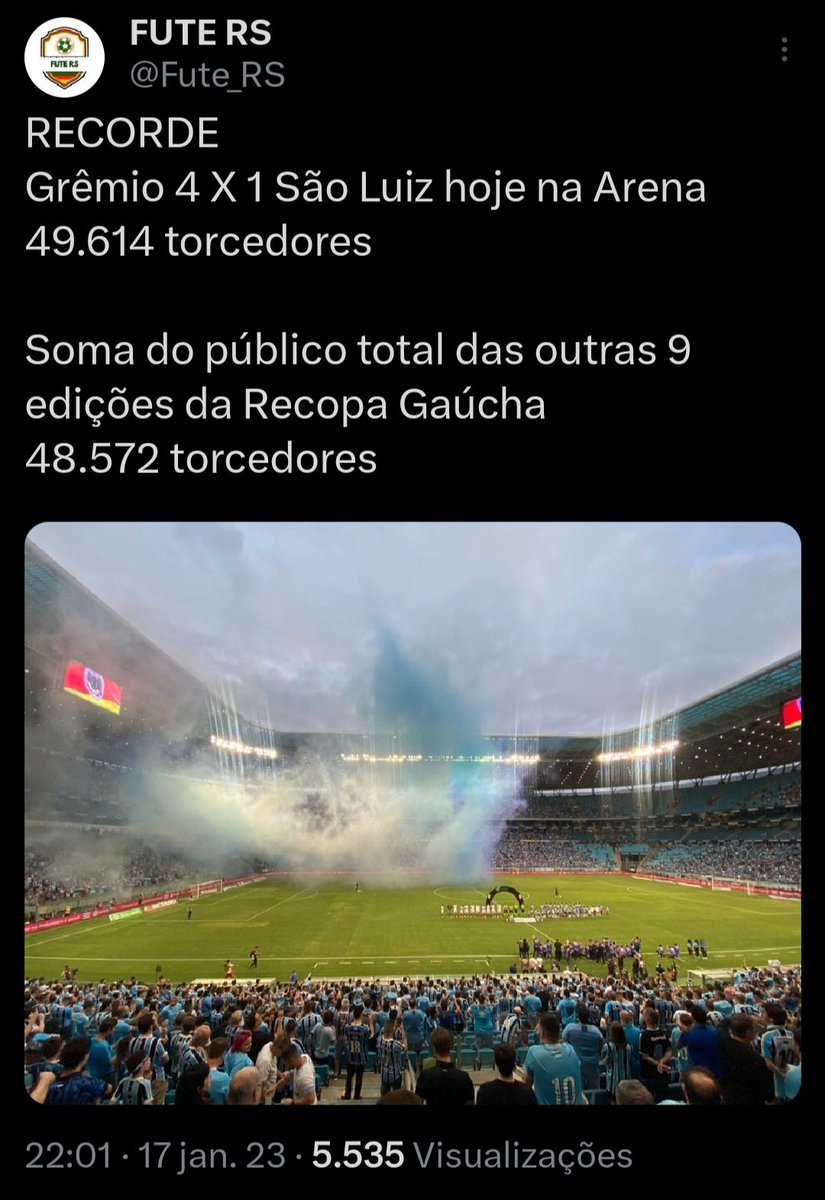 ZonaFutebol's tweet photo. Torcida do Grêmio na Recopa Gaúcha // Torcida do Inter na Libertadores

Hoje não tem como defender a torcida do Colorado https://t.co/auAgIcY48t
