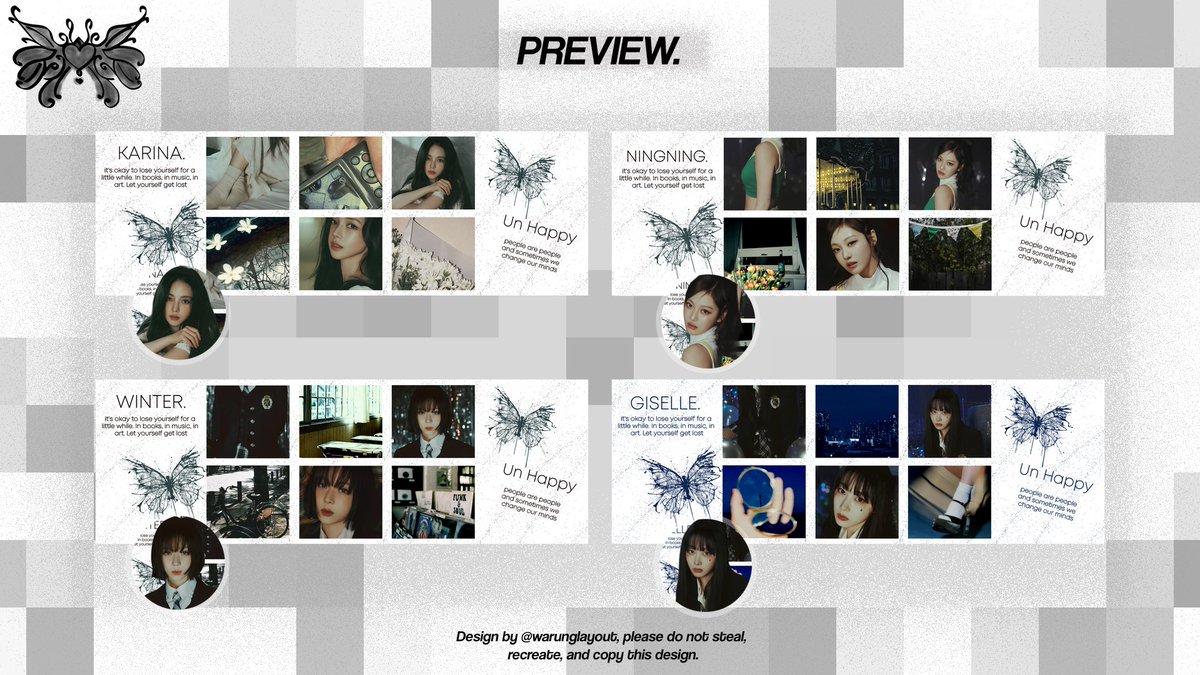 — help rt thank you! 

hi sweetie 💗 aku ada layout ready aespa nih yuk buruan diorder bisa kalian langsung take dengan harga 8OOO/each. free retext, get png only. payment avail qris 😍 

#zonauang #zonaba #zonajajan