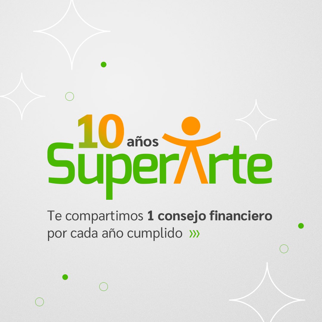superartepy's tweet photo. ¡Celebramos nuestro décimo aniversario! 🤩 Te dejamos 1 consejo por cada año cumplido. Gracias a nuestra querida red de clientes por acompañarnos en cada paso.  

#10AñosSuperarte #ConsejosFinancieros #Presupuesto #Deudas #Ahorro #Bienestar #MetasFinancieras #AsesoríaFinanciera https://t.co/AxJEQfBqAQ