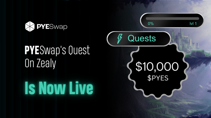 PYESwapDEX's tweet photo. 📣 It’s finally here - PYESwap's quest is live on @zealy_io!  

🎁 $10,000 USD in $PYES shared by 100 winners 
⏰ May 3 - May 20

🫡Follow @PYESwapDEX 
❤️RT &amp; Tag 3
🔥Join the action⤵️
https://t.co/UkNgOuGu4i https://t.co/t6W7z2ixNF