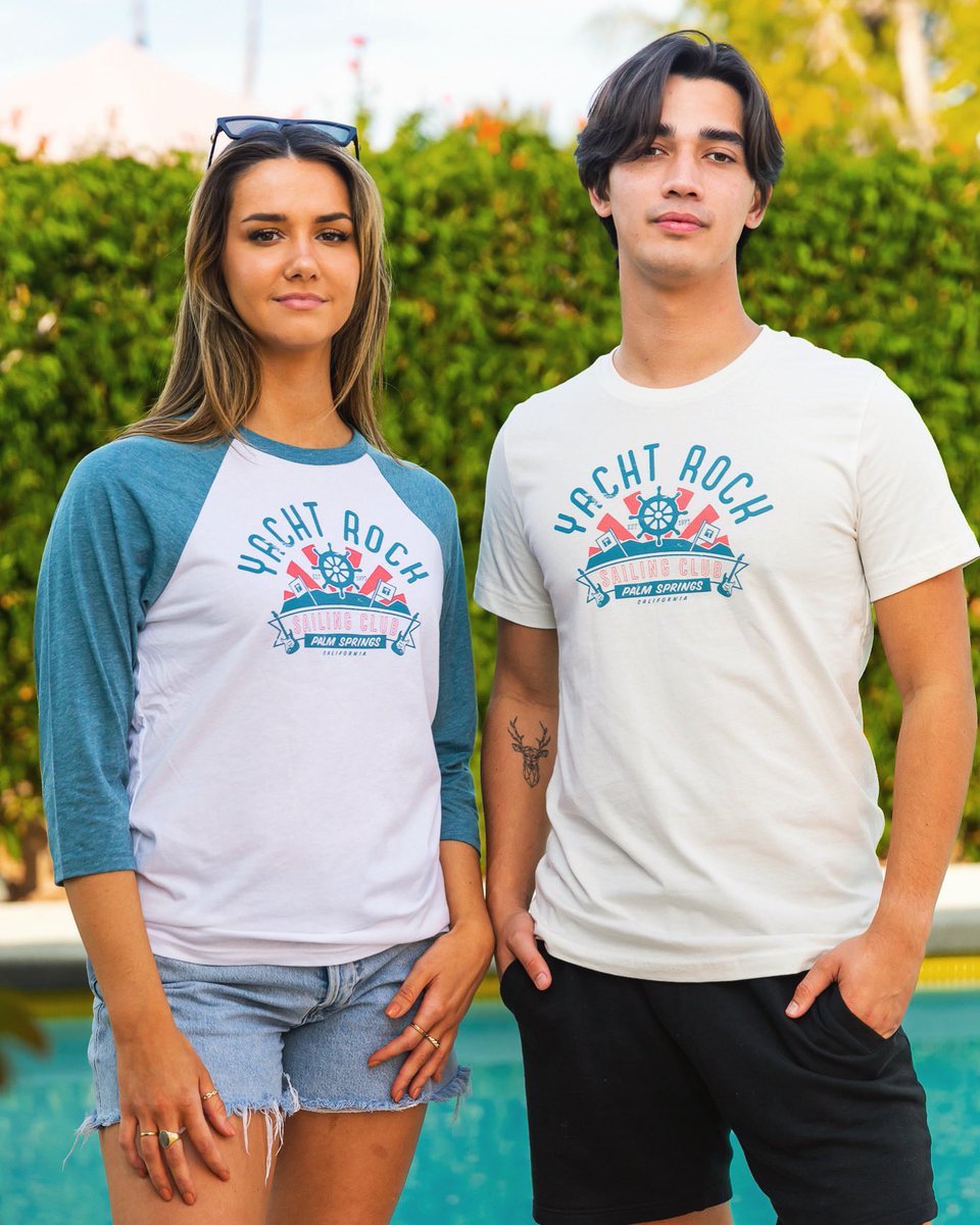 Sail from Spring into Summer in our Yacht Rock Tee or Raglan. ⛵️
They’re both available now at TwinPalmsCo.com  🌴☀️🌴
.
#retro #palmsprings #desertvibes #desert #desertlife  #styleinspo #coachellavalley #fashion #desertliving #desertstyle #shopping #fashionista #style