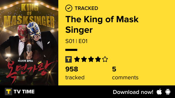 _kwanhg's tweet image. S01 | E01 — The King of Mask Singer! (#kingofmaskedsinger)  tvtime.com/r/2NM97 #tvtime