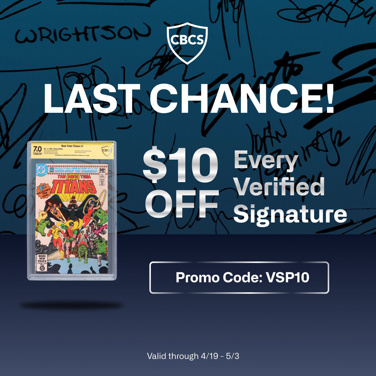 There are only a few hours left! Don't miss your chance on this incredible deal!

cbcscomics.com/submission-form

#cbcscomics #autograph #verifiedsignature #comicbooks #comiccollecting #collector #comiccollector #signature
