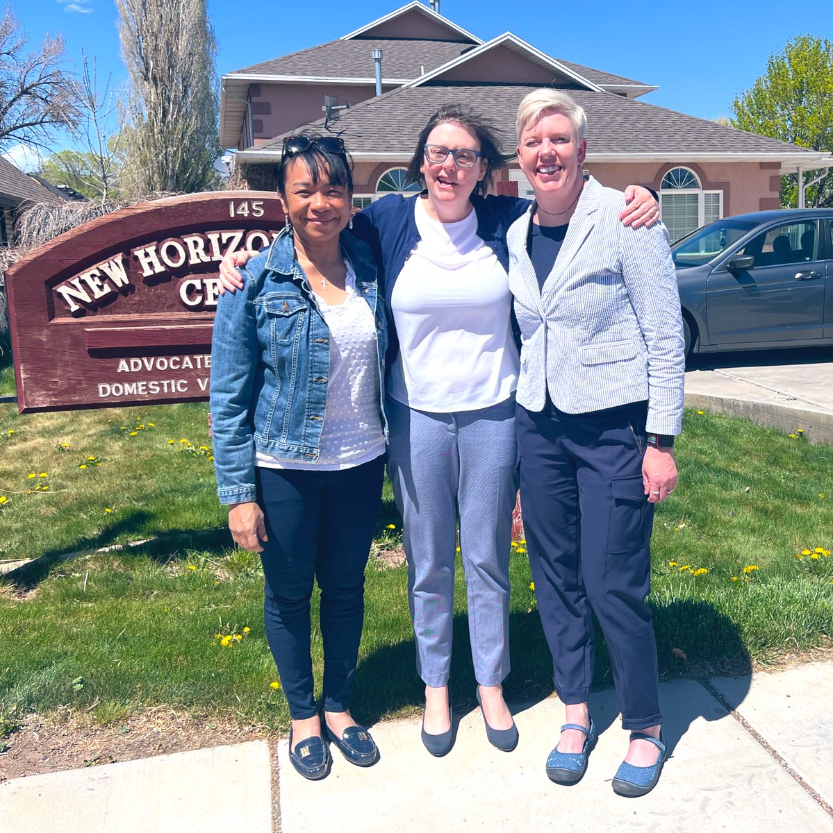 Apparently blue and white was the outfit theme during our visit to New Horizons for our annual <a href="/UtahDv/">Utah Domestic Violence Coalition</a> tour of #DomesticViolence programs. 🤩🤩🤩