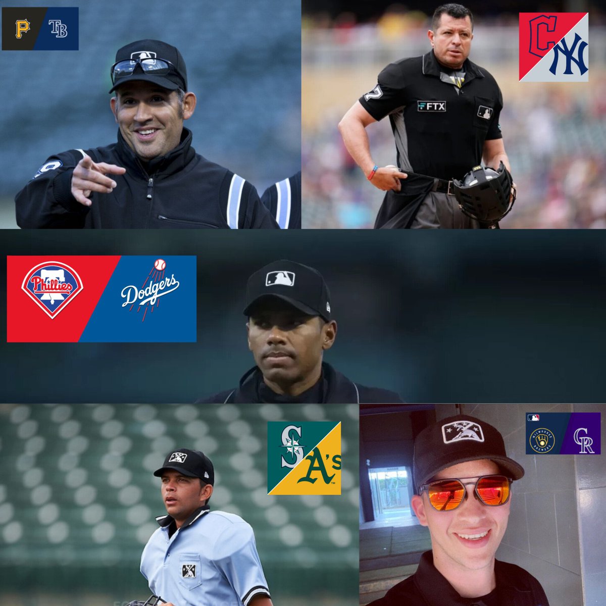 Por segundo día consecutivo 5 umpires venezolanos se encuentran trabajando en la MLB, #MannyGonzález79, #CarlosTorres37, #EdwinMoscoso32, #EmilJiménez82 y #EdwinJiménez75 

¡ORGULLO VENEZOLANO! 🇻🇪⚾👍🏻
#MLB #VUC #FVB #Venezuela #arbitraje #umpires #constancia #disciplina