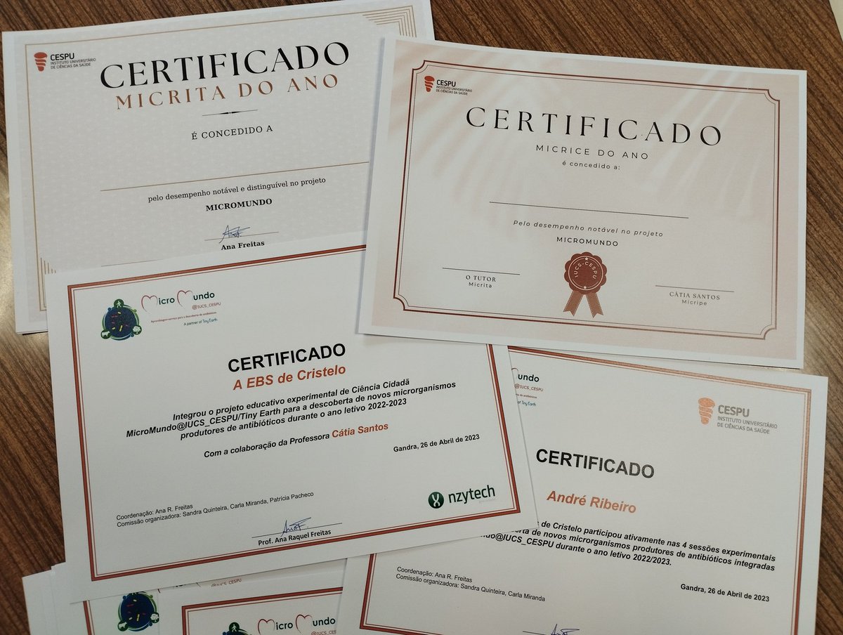 MicroMundo_IUCS's tweet image. Micromundo aimed to spread knowledge in the area of microbiology to school students, while forming ties between MicriTAs and MicriCEs.
Having reached the end of the session 4, we would like to thank all the students for their collaboration, and especially professora Cátia Santos!