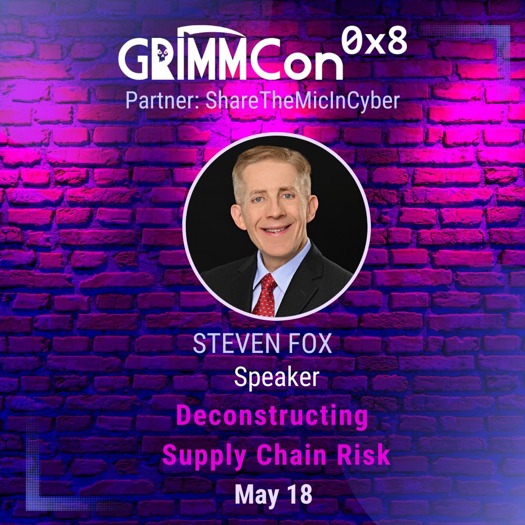 🔥 #GRIMMCon 0x8 welcomes Steven Fox on May 18! GRIMMCon is going to be EPIC. Check out our all-star lineup & register today! 🗓May 18 | 11A- 7P (ET) ✅Register: bit.ly/3ovordw 👍🏽Partner: @ShareInCyber 🛒Shop: swag.grimmcyber.com  💯Merch proceeds: @BlackGirlsCODE