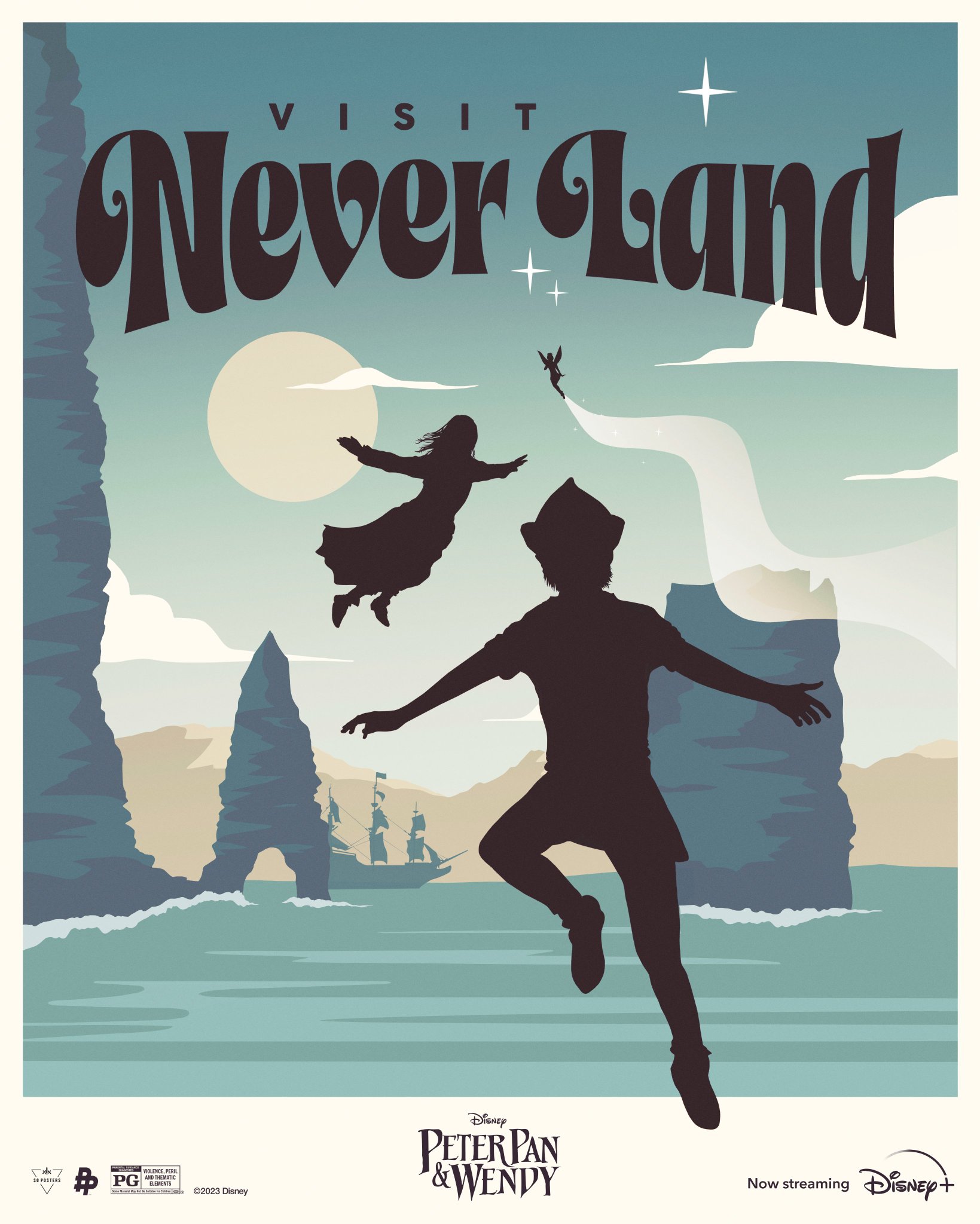 Creatieve posters van Peter Pan & Wendy op Disney Plus België