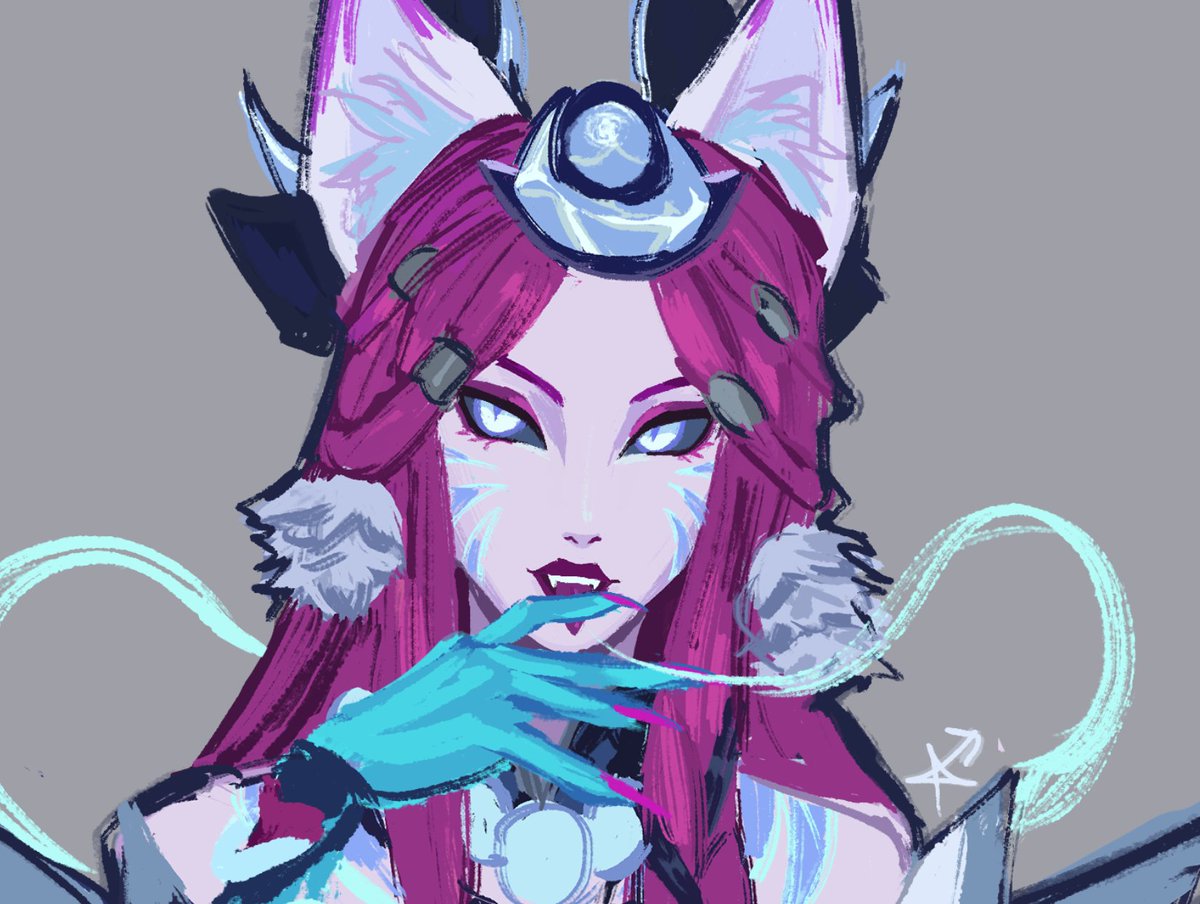「ok but snow moon ahri's in game model co」|astrodartのイラスト