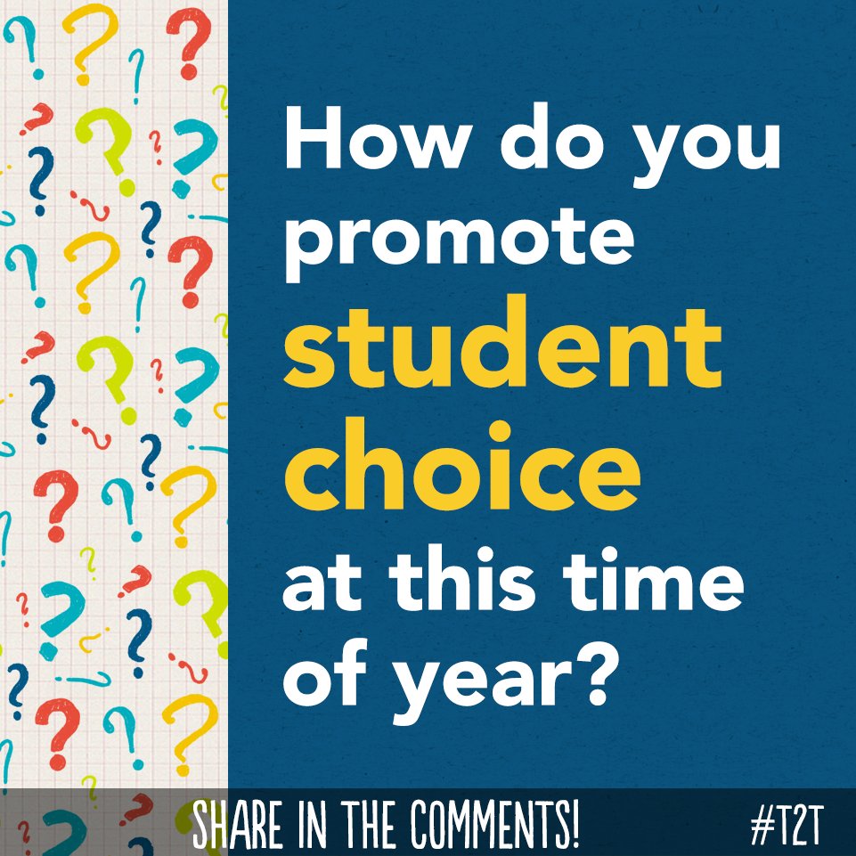 What's one way you promote #StudentChoice at the end of the school year? 

#TeacherTwitter