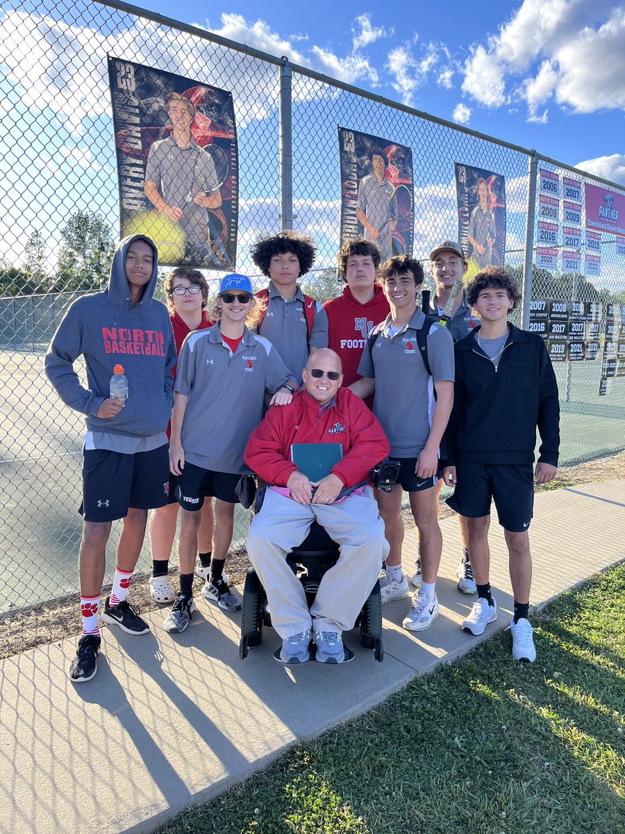 NoJo_Tennis's tweet photo. NoJo: 8, Washington: 1. Advancing to the 2nd round of the @NCHSAA State Dual Team Tournament for the 1st time in years! Overall record improves to 18 and 3! 2nd round 5/9 vs GCHS at @NJHS_Panthers . @JCPS_Athletics @WJG_Sports @njhspanthers @Nchsmtntennis https://t.co/06AuMNtshX