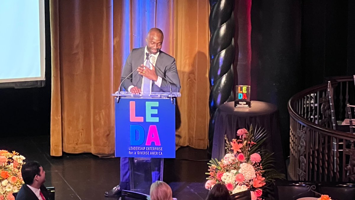Our final honoree for the evening, Wemimo Abbey of <a href="/getesusu/">Esusu</a>
#LEDACelebration