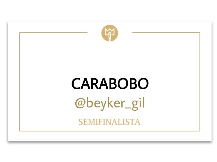 Bienvenida al grupo de semifinalistas…

💫 CARABOBO 💫

👏 @beyker_gil 👏

#MissTwitterzuela2023