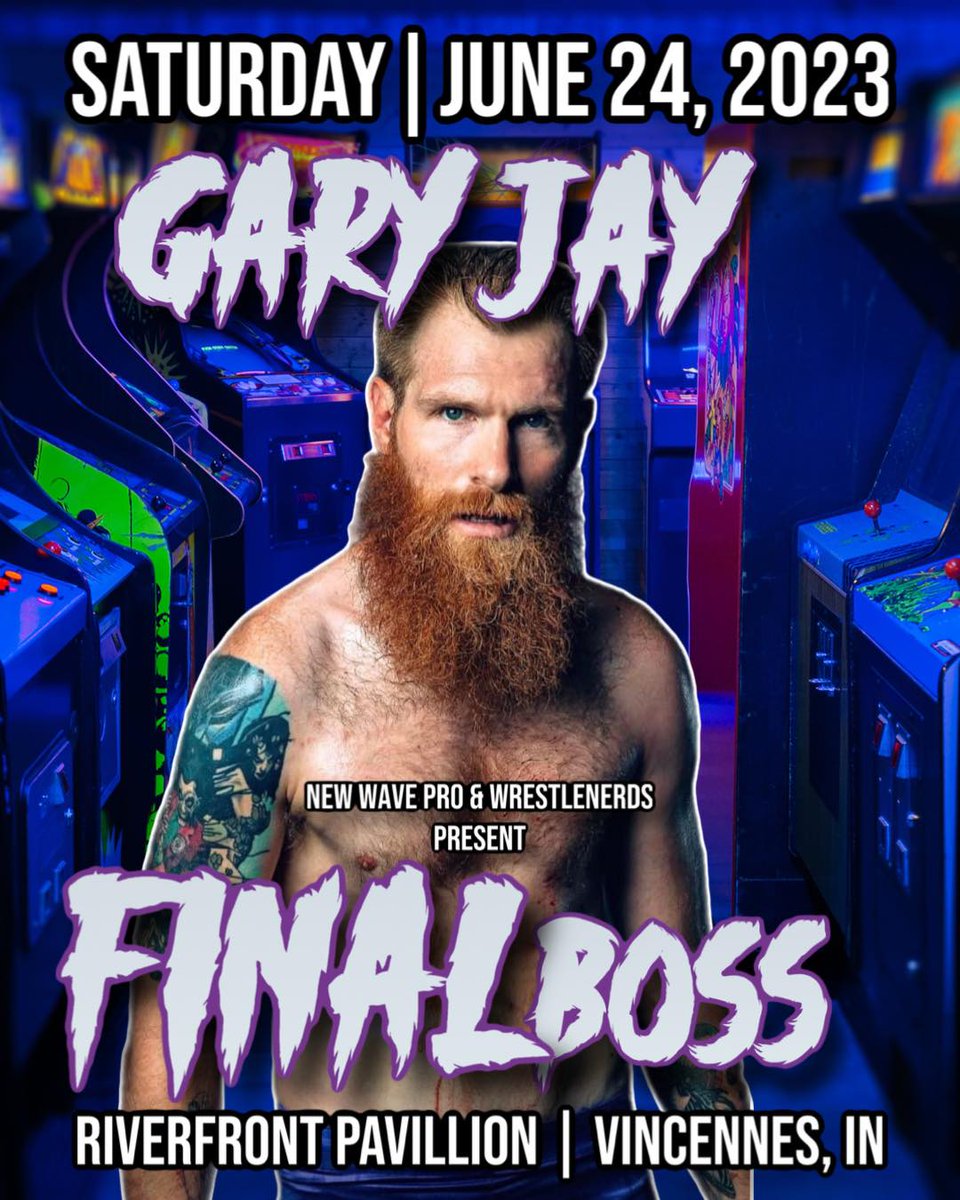 GARY.. GARY.. GARY F`N JAY is going to be at #FINALBOSS presented by @WrestleNerdsCom @StiffRoboGinger joins the superstar roster for Saturday June 24th in Vincennes Indiana! VIP Packages on sale NOW! newwavepro.ticketspice.com/wrestlenerdsfb