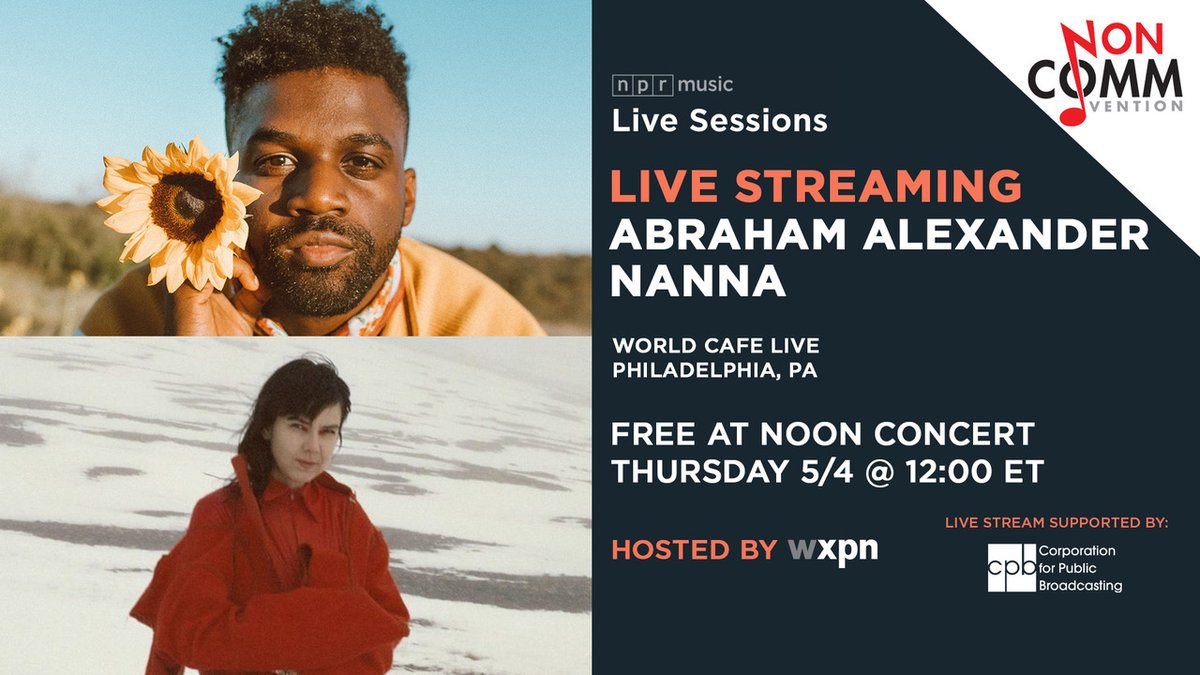 I'll be playing a session with @WorldCafe @wxpnfm tomorrow at 12pm ET! Join the livestream 🙃 livesessions.npr.org