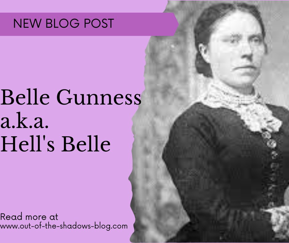 shadowsblog1's tweet photo. We are kicking off the month of May with a female serial killer who was active in the early 1900s.  Belle Gunness killed everyone from her children to her husbands. Stop by the blog tomorrow to read all about the crimes of Belle Gunness.

#bellegunness #hellsbelle #truecrime https://t.co/ZvjMjC0lJ6