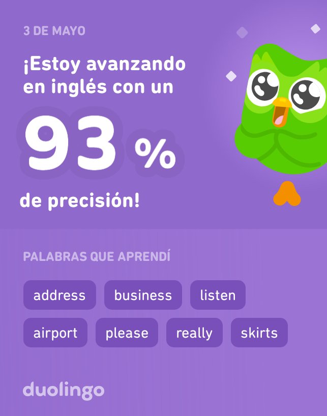 evangelinaush's tweet photo. ¡Estoy aprendiendo inglés en Duolingo! Es gratis, divertido y efectivo. https://t.co/YSD4jAfj3y