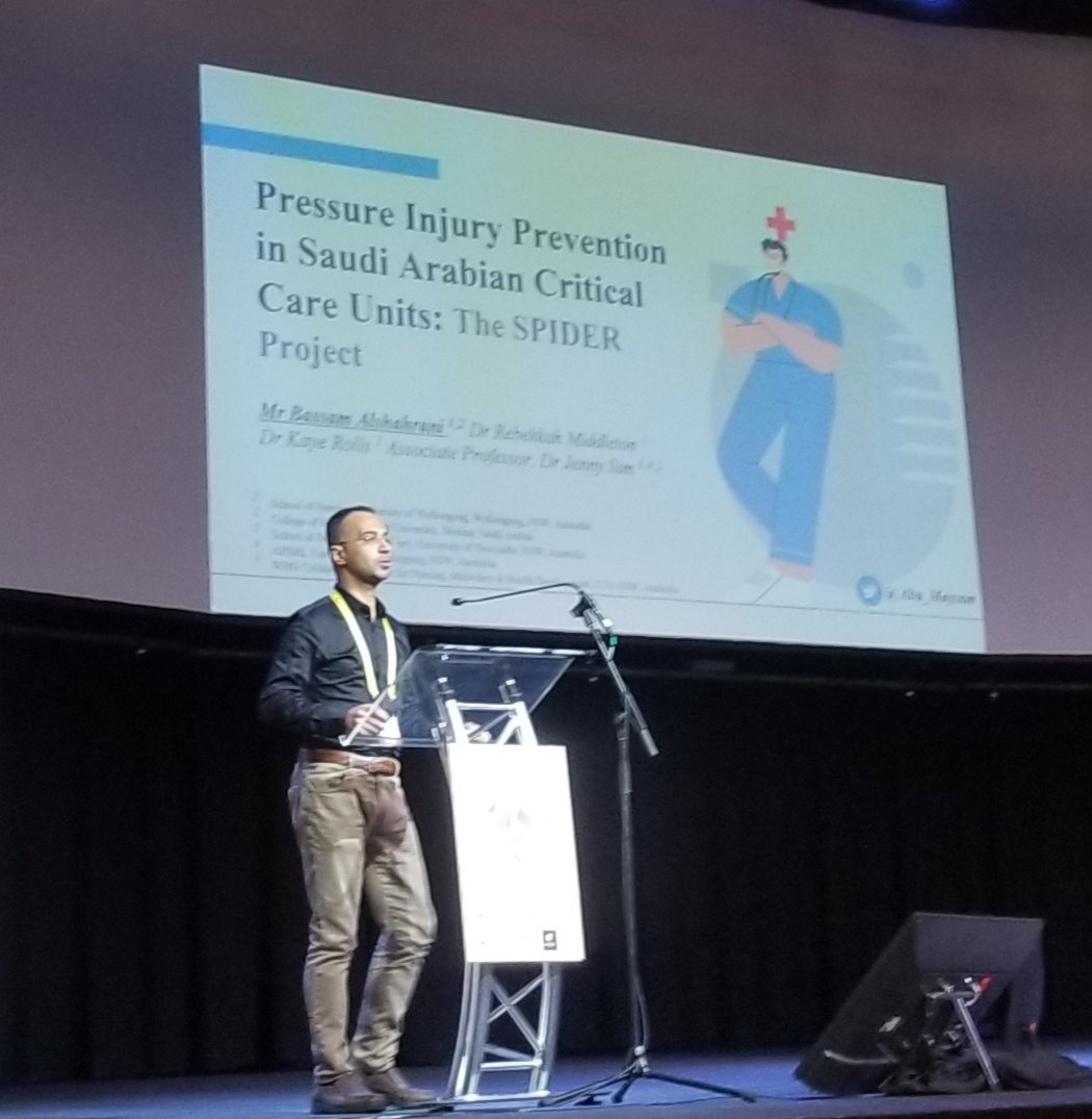 Super proud supervisor moment
<a href="/Abu_Maysam/">بسام الشهراني | 🇸🇦 Bassam</a> is presenting his doctoral study findings at <a href="/NAMCONFERENCE/">#ANMC23 Nursing & Midwifery Conference</a> #AMMC23 
#TheSPIDERproject
<a href="/bekkmiddle/">Dr Bekk Middleton</a> <a href="/kaye_rolls/">Dr Kaye Rolls</a> <a href="/UoWnursing/">UOW School of Nursing</a>