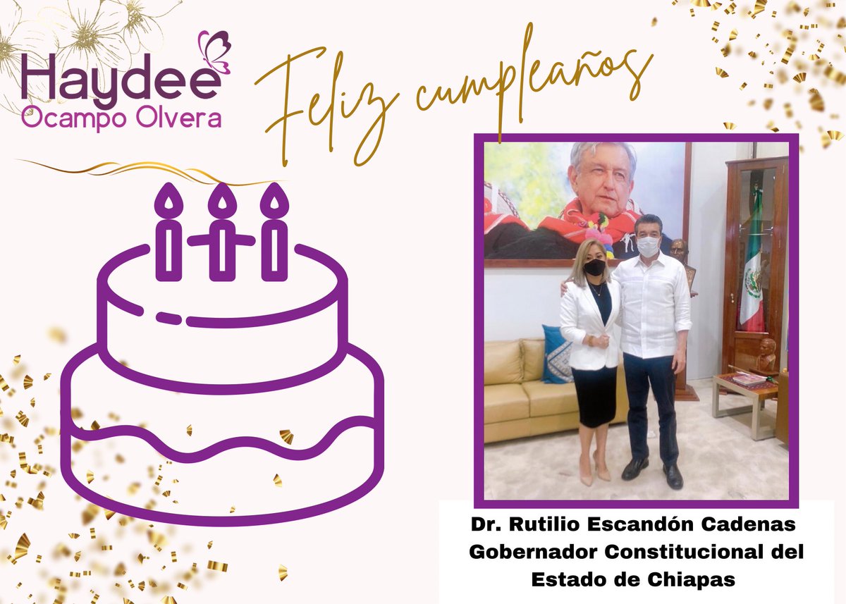 Respetuosamente le envío mis más sinceras felicitaciones estimado Gobernador <a href="/RutilioEscandon/">Rutilio Escandón</a> por motivo de su cumpleaños 🎂