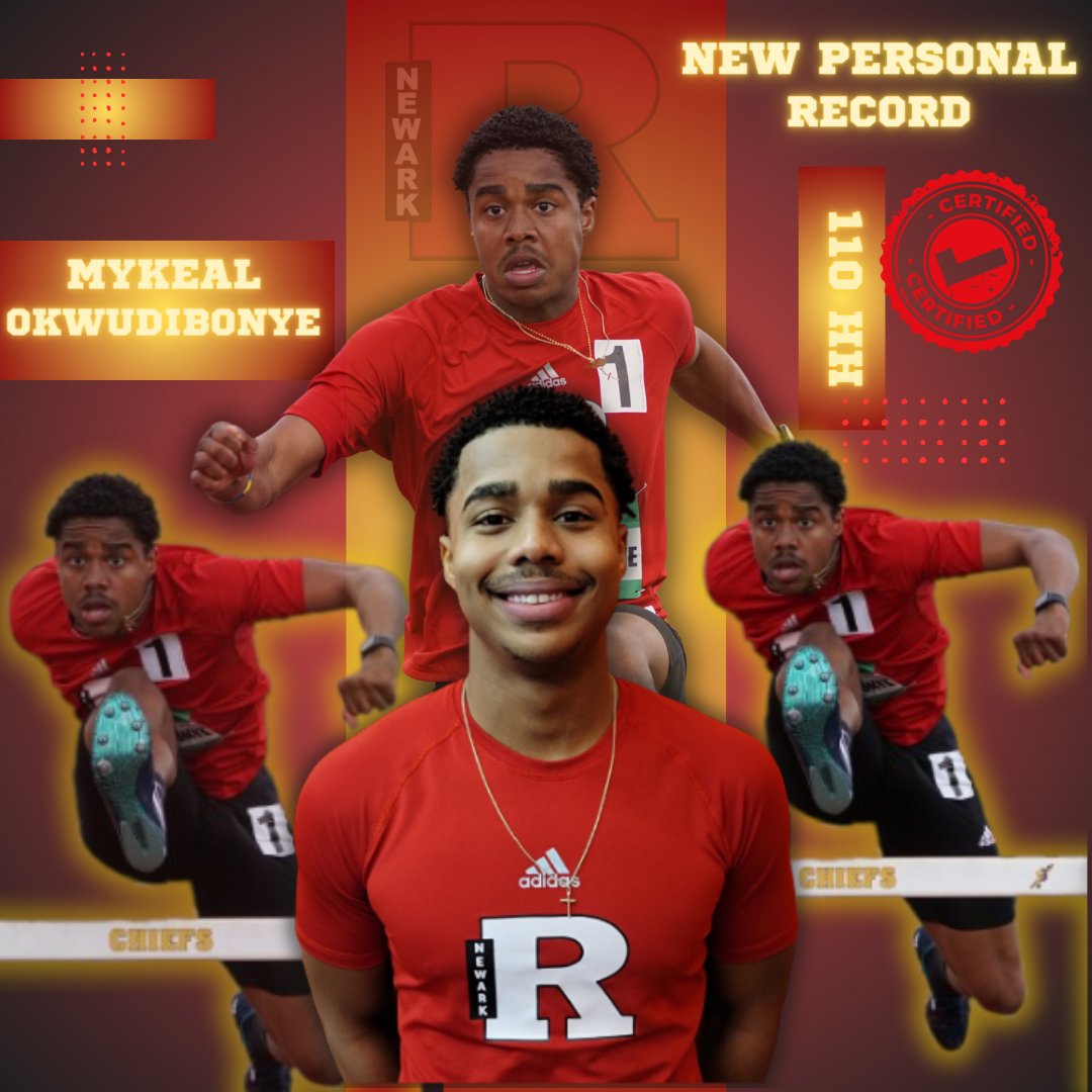 RUN_TFXC's tweet photo. π·: @hertaketvApril Showers brought a new personal record for Mykeal Okwudibonye at this past weekend's TCNJ Lions Invitational. Mykeal set a NEW personal record in the 110m high hurdles. Congratulations!! #rutgersnewarkathletics #scarletraidersathletics #personalrecord #110hh https://t.co/vmur0XPVdW