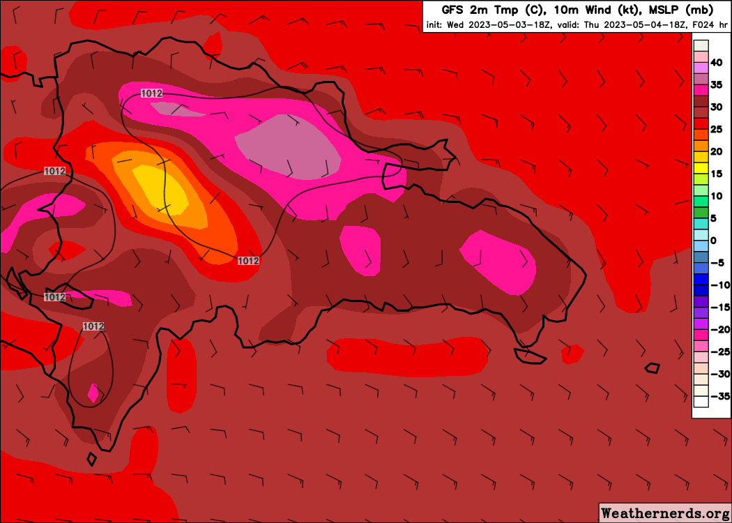 TemporadaCiclon's tweet photo. 🚨 BOLETÍN ESPECIAL 🚨
Se hace una ADVERTENCIA para mañana de #ExtremoCalor sobre toda la geografía Dominicana 🇩🇴
El índice de #Calor estaría sobre lo normal, especialmente en el Noreste, Este y Centro. Los residentes no deben exponerse al Sol durante las 10: a. m. Hasta las 4pm. https://t.co/tPfa7toIzx