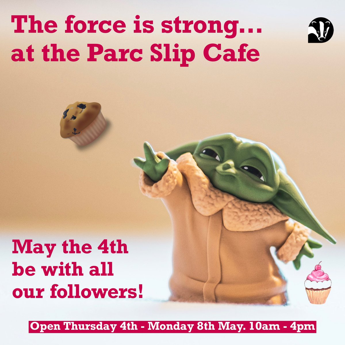 ParcSlipNR's tweet photo. Visit #ParcSlipCafe today you must.😆

Open Thurs 4th to Mon 8th May. 
10am - 4pm. 👍🍰☕️💫

#MayTheFourthBeWithYou #WildFood #CakeGoals #Cake #GlutenFree #CakeHeaven #Coffee #Vegan #ParcSlip #WildlifeTrust #Bridgend #SupportLocal #FreeParking #NatureReserve #Walks https://t.co/o62ZKQmuBS