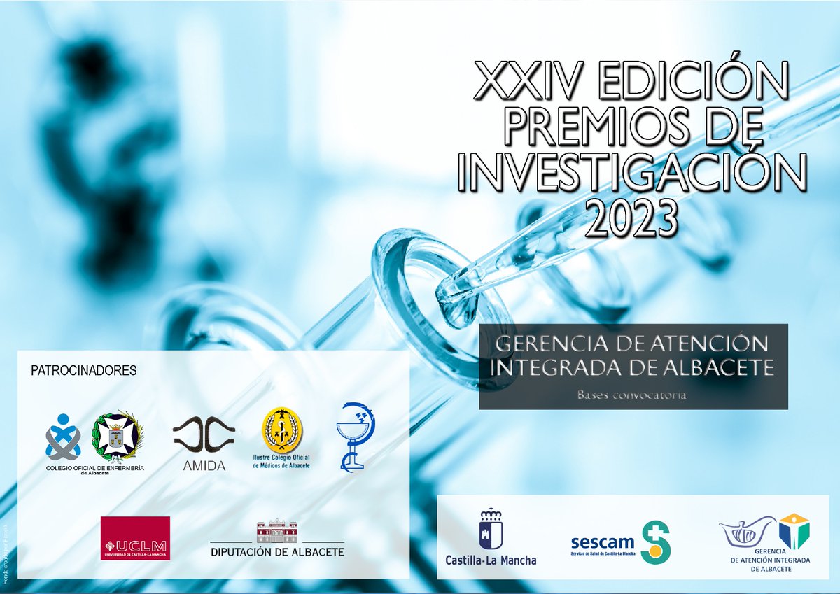 Convocada la XXIV Edición de Premios Investigación de la Gerencia de Atención Integrada de Albacete
#premiosInvestigación