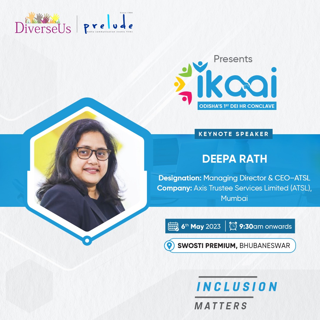 DiverseusS's tweet photo. Join Deepa Rath, CEO of Axis Trustee Services Limited (wholly owned subsidiary of Axis Bank Limited) as she delivers a thought-provoking keynote speech on DEI in HR at IKAAI's Conclave in Odisha

With her extensive experience in leading diverse teams and https://t.co/cRTRcm5s48
