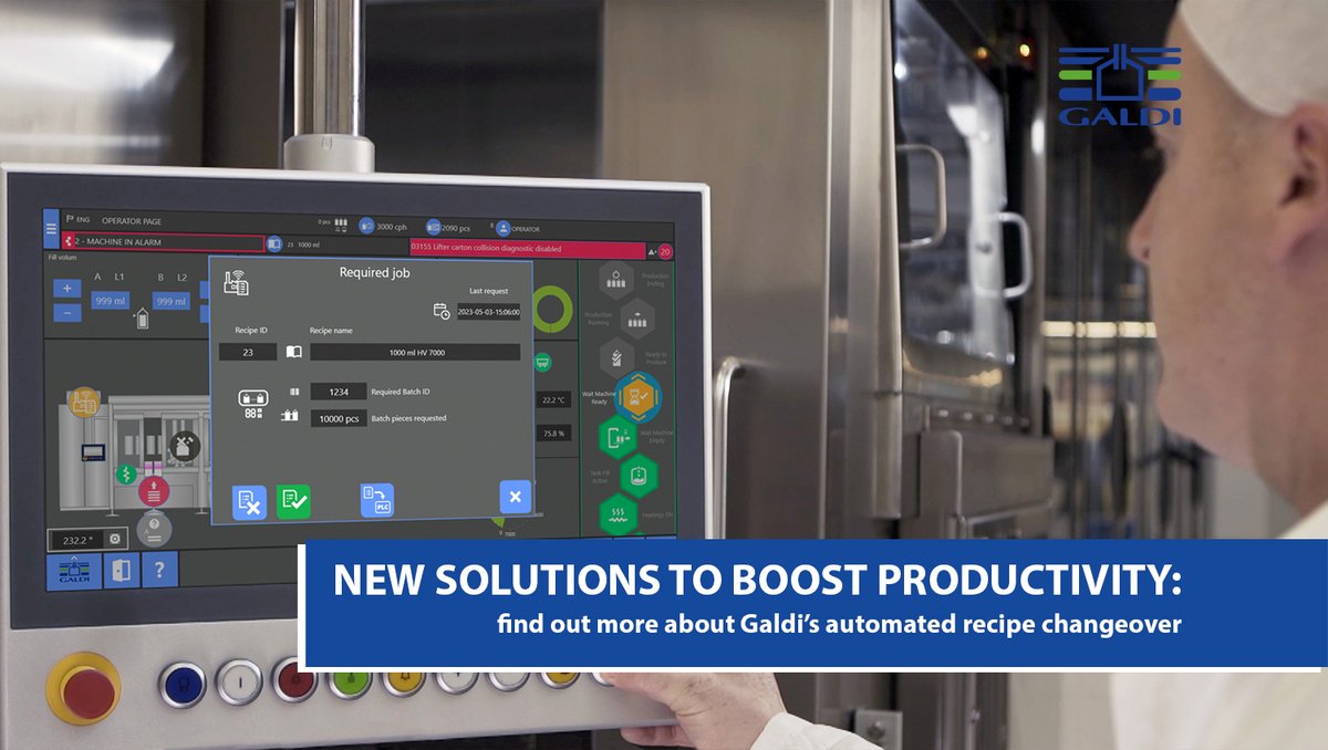 ✅ AUTOMATED RECIPE CHANGEOVER ON GALDI PACKAGING MACHINES

Streamlining and simplifying work processes for customers is the basic goal of all Galdi solutions: this is best exemplified by the automated recipe changeover.