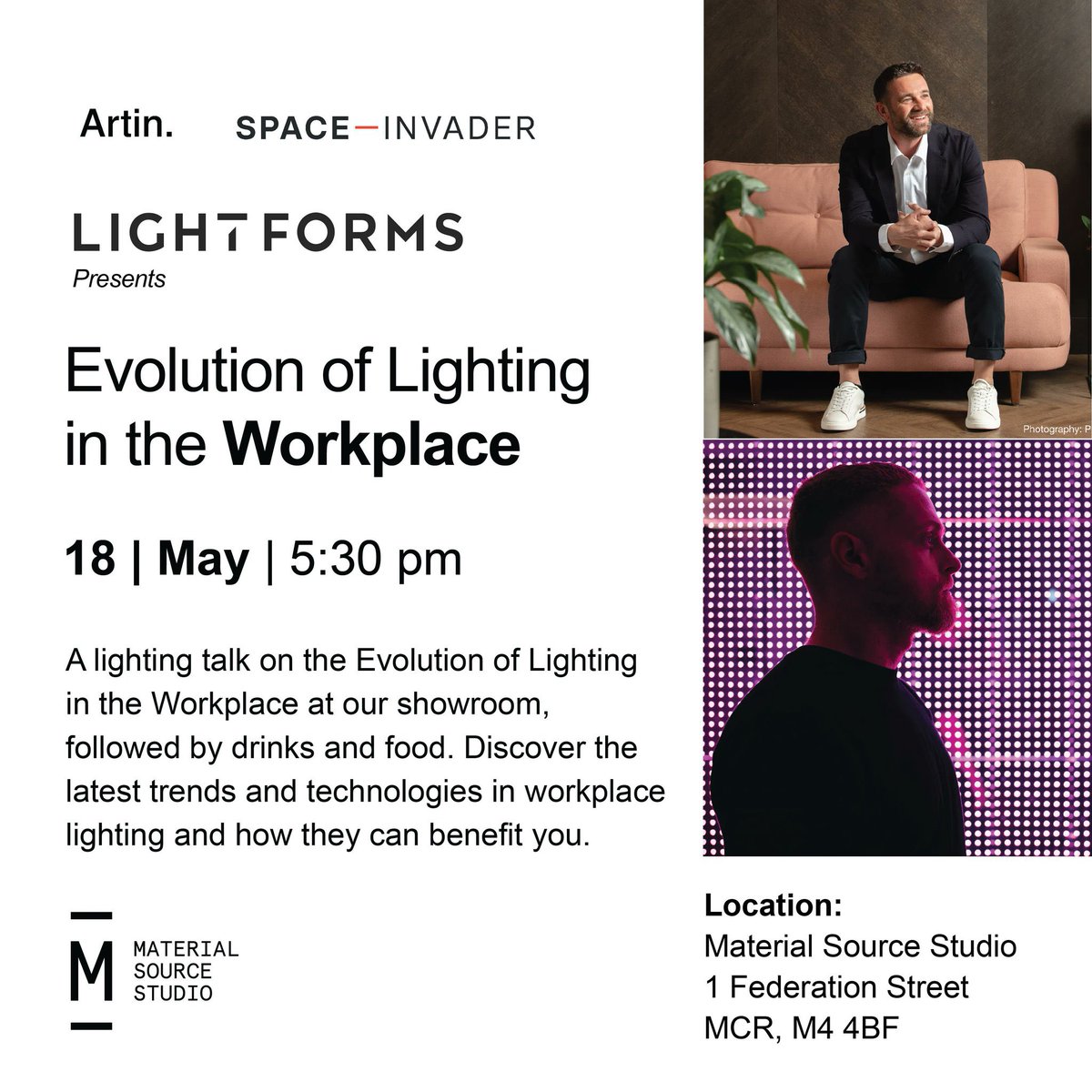SpaceInvader (@spaceinvaderdes) on Twitter photo Join us at <a href="/MaterialSource/">Material Source</a> later this month, where our Director John Williams will discuss the Evolution of Lighting in the Workplace with #Lightforms and <a href="/Artin_light/">Artin Light</a>
Reserve your spot here – you won’t want to miss it! buff.ly/411FotV
#event #lightingdesign Join us at <a href="/MaterialSource/">Material Source</a> later this month, where our Director John Williams will discuss the Evolution of Lighting in the Workplace with #Lightforms and <a href="/Artin_light/">Artin Light</a>
Reserve your spot here – you won’t want to miss it! buff.ly/411FotV
#event #lightingdesign