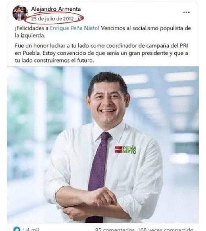 Hoy #AlejandroArmenta se desgarra la piel defendiendo el socialismo populista de la izquierda, que en el sexenio anterior se congratulaba de haber vencido.
Así la congruencia 💩