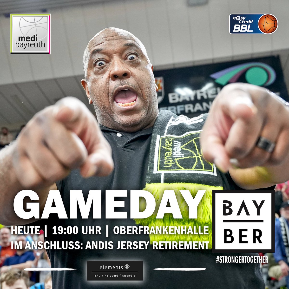 Letztes Heimspiel und der Meister kommt!
Da solltet IHR ALLE unbedingt dabei sein!
#gomedi #WeAreMedi
🏀 <a href="/easyCreditBBL/">easyCredit BBL</a> 
🆚 <a href="/albaberlin/">ALBA BERLIN</a> 
⏰ 19:00 Uhr
📍 Oberfrankenhalle
🏀1️⃣1️⃣ im Anschluss
📺 @magentasport
📸 <a href="/Ochsenfoto/">Ochsenfoto.de</a> 
#AndiForeverNumber11s #GAMEDAY #BAYBER #StrongerTogether