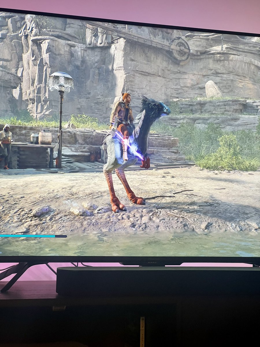 shhuhmknee's tweet photo. This new Final Fantasy x Star Wars crossover game is very fun, can’t wait to race my chocobo https://t.co/0MwSWlRFlJ