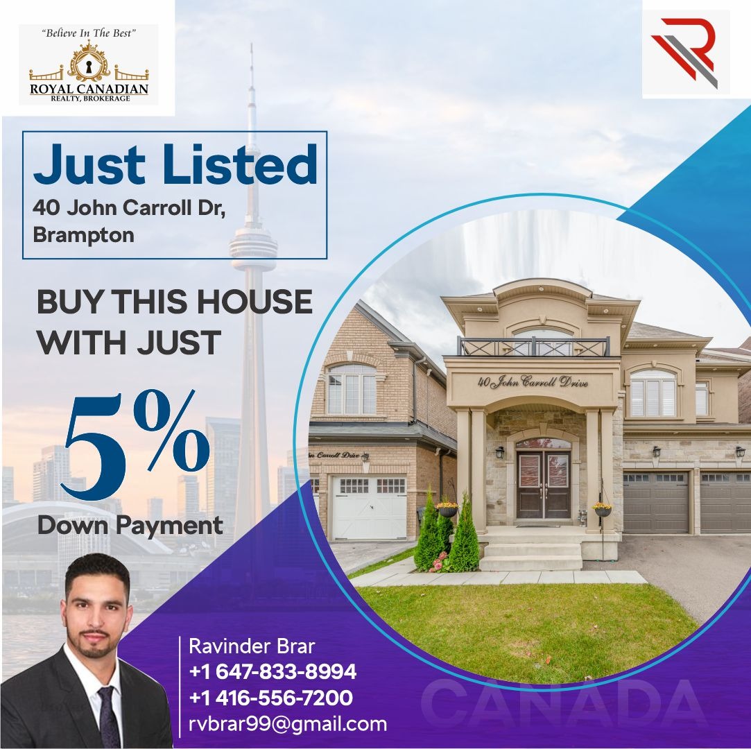 Welcome to RB9 Realtor's 5% Down Payment Program – the first of its kind in the Greater Toronto Area and surrounding regions! 
#realestatecanada #canadianrealestate #canadarealestate #realestateinvesting #propertyforsale #homeforsale #realtor #realestateagent #househunting #home