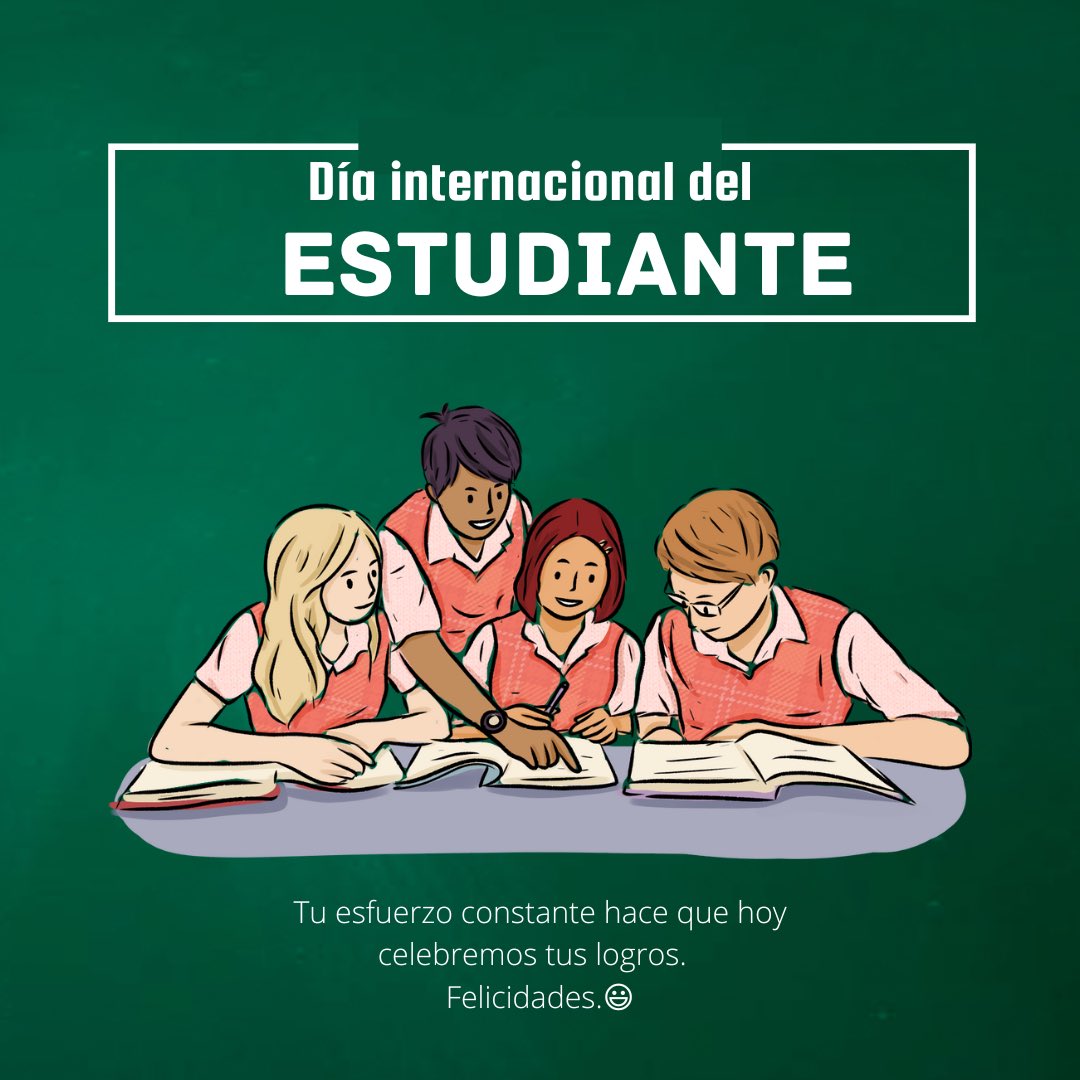 centroredaccion's tweet photo. Estudiante, sabemos lo preocupado que andas por salir bien académicamente. Así que, hoy hacemos un alto para reconocerte y decirte que lo estás logrando👏👏👏
Feliz Día del estudiante. #SemanaEducativa #Diadelestudiante https://t.co/CKOundovir