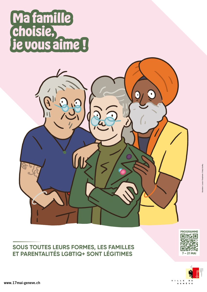 VilleDeGeneve's tweet photo. 🏳‍🌈Sous toutes les formes, les familles et parentalités LGBTIQ+ sont légitimes🏳‍⚧ Cette année, la campagne LGBTIQ+ s'intéresse à la diversité des modèles familiaux et de parentalités déployée au sein des communautés LGBTIQ+. #Geneve
Programme sur https://t.co/V3k20IbahY https://t.co/CYZTbd6bUs