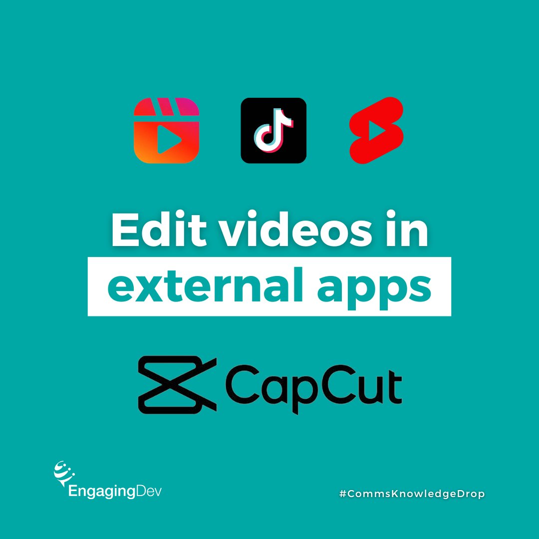 EngagingDev's tweet image. There’s no doubt that a majority of social media platforms are prioritising video, especially short-form video.

How can you jump into video creation? We recommend using apps, like CapCut, to edit your short-form videos.

See thread for why! 🧵🪡

#CommsKnowledgeDrop #EngagingDev