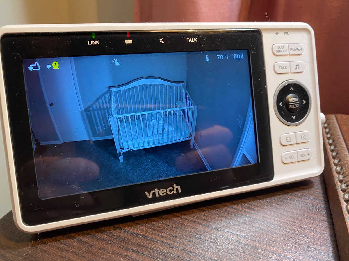 camerkle's tweet photo. Okay, this is some straight up Paranormal Activity sh*t! Got home and Chloe's monitor was on. Chloe's monitor hasn't been on for weeks!

Until I remembered that the power went out earlier and it comes on when connected to a power source.

💀😵💀😵💀 https://t.co/n5cJsEG7nq