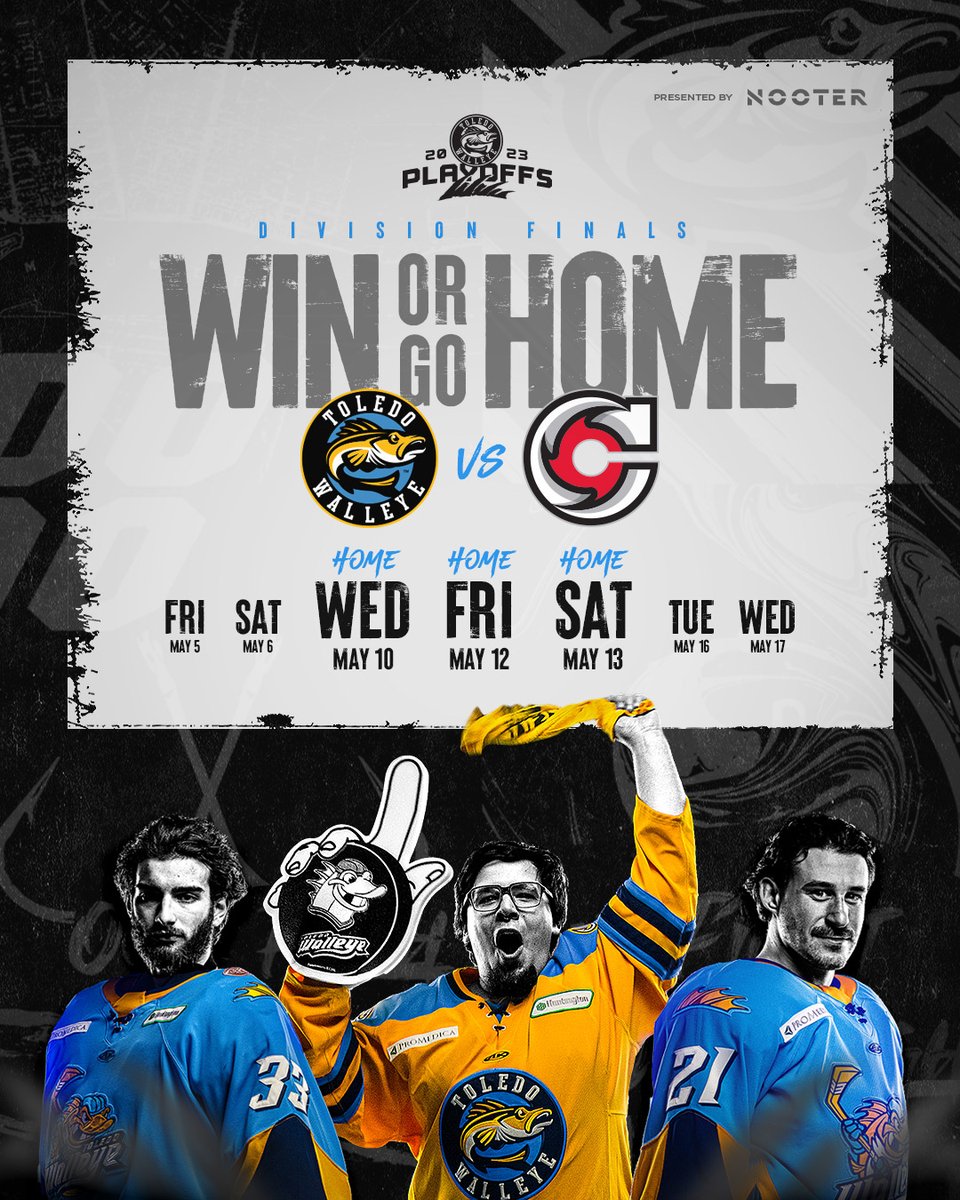 Next up: CINCINNATI. 😤

We're home May 10, 12, and 13! Get tickets now.

🎟️: toledowalleye.com/playoffs