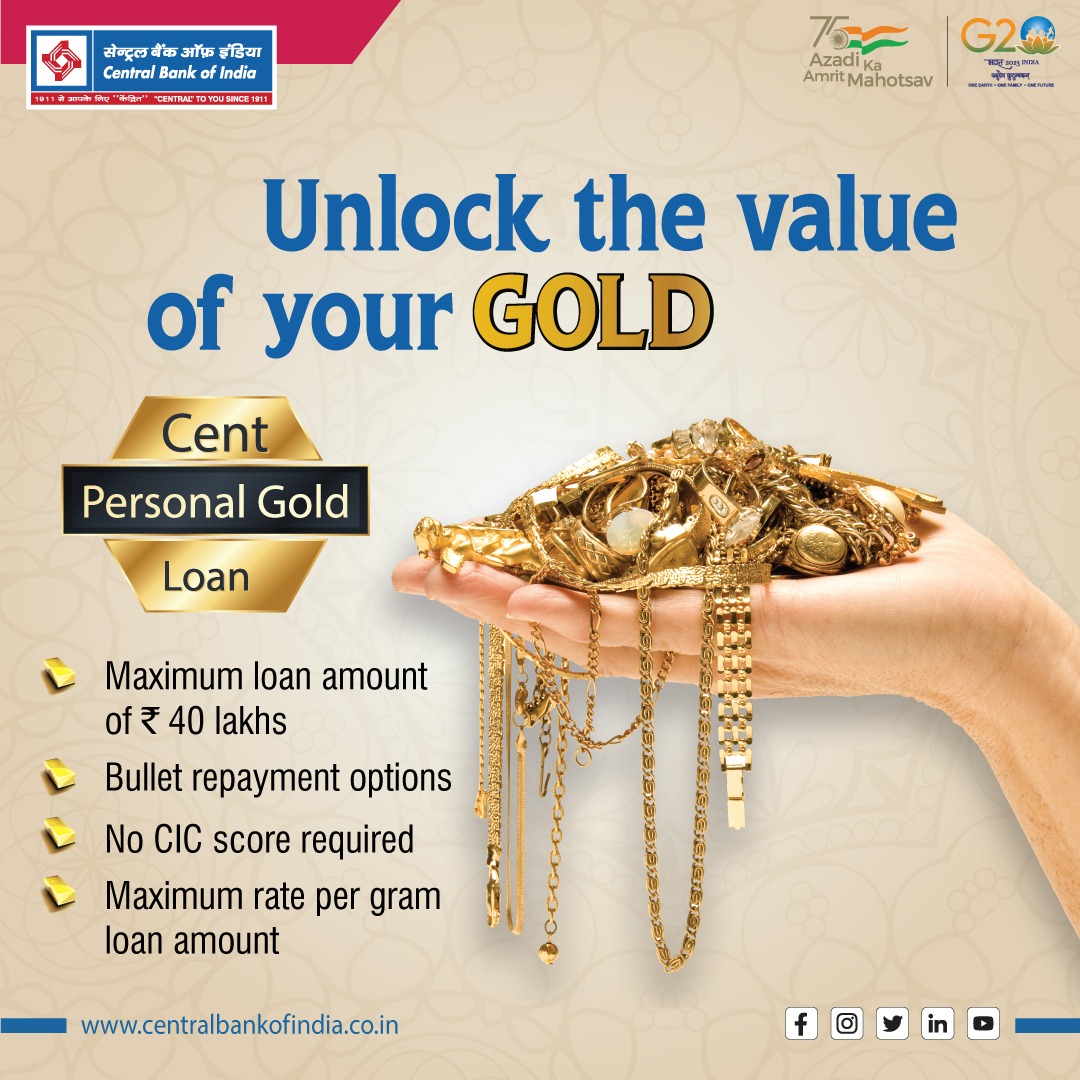 centralbank_in's tweet photo. Use your gold to meet your personal needs. 
For more details click https://t.co/u8dWmc8Ytd  

#GoldLoans
#CentralToYouSince1911 https://t.co/g7VTSbAdZq