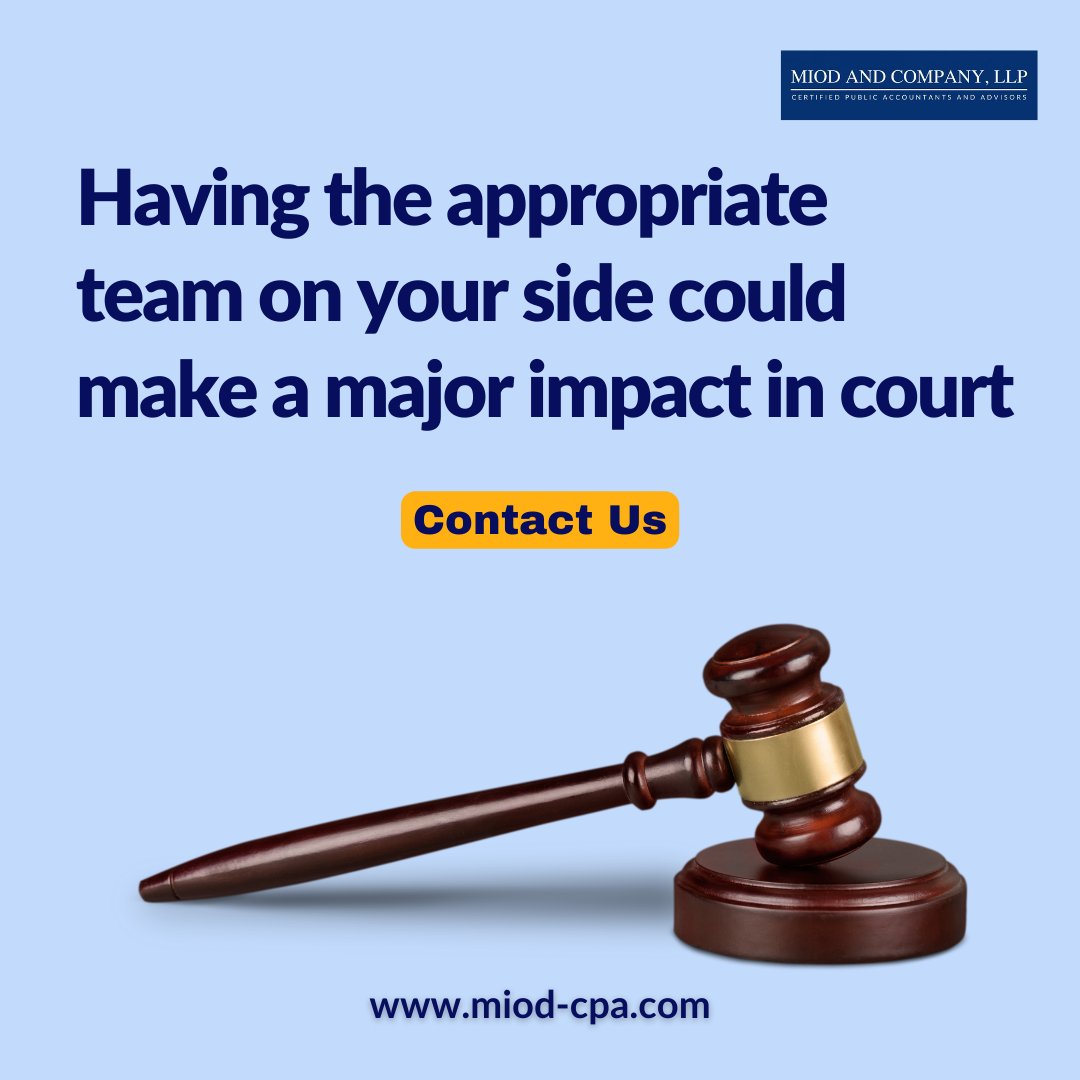MiodandCompany's tweet photo. Our experienced CPA firm offers expert litigation support. Contact us at (818) 898 9911 or visit https://t.co/Cm86GU98tz now!
#cpa #law #business #MiodAndCo #LitigationSupport #WinInCourt https://t.co/6SQyEOzKhF