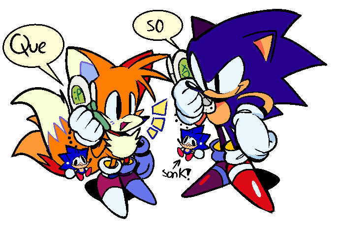 ソニック 「Sonic and Tails are calling on the phone」|Kirby-Popstarのイラスト