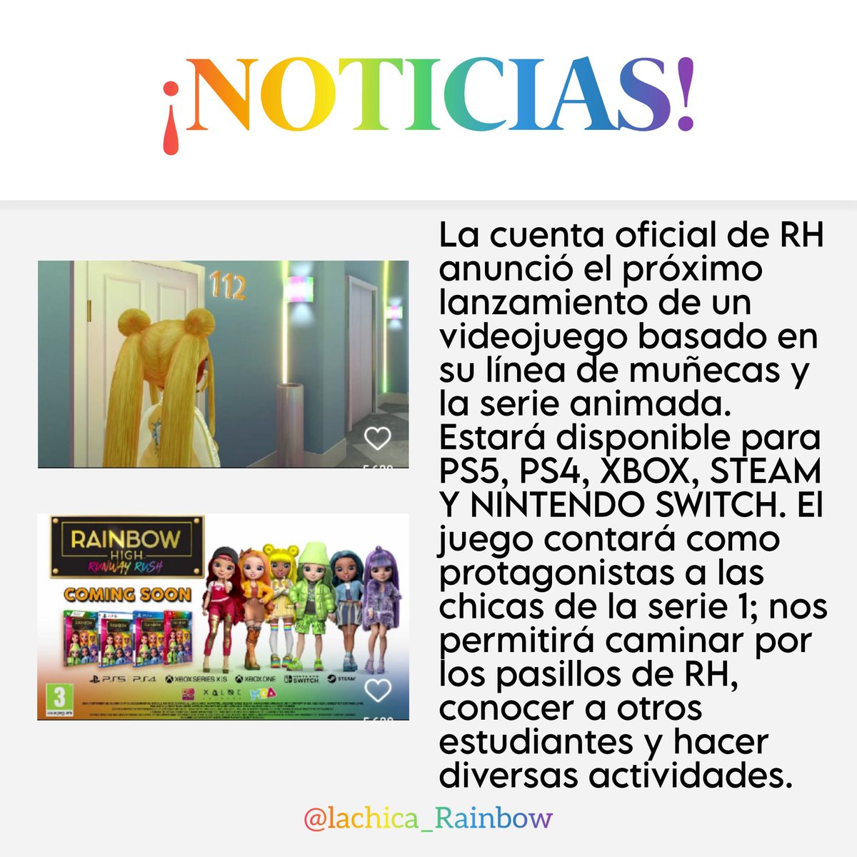 lachica_Rainbow's tweet photo. Ojooo. Yo sí lo compraría. Nomás que no tengo ninguna consola:(
.
.
.
.
.
#rainbowhigh
#RainbowHigh
#ShadowHigh
#teamrainbowhigh
#teamshadowhigh
#rainbowhighdolls
#rainbowhighedit
#shadowhighedit
#shadowhighdoll 🌈🖤 https://t.co/DU2AtRZoEr