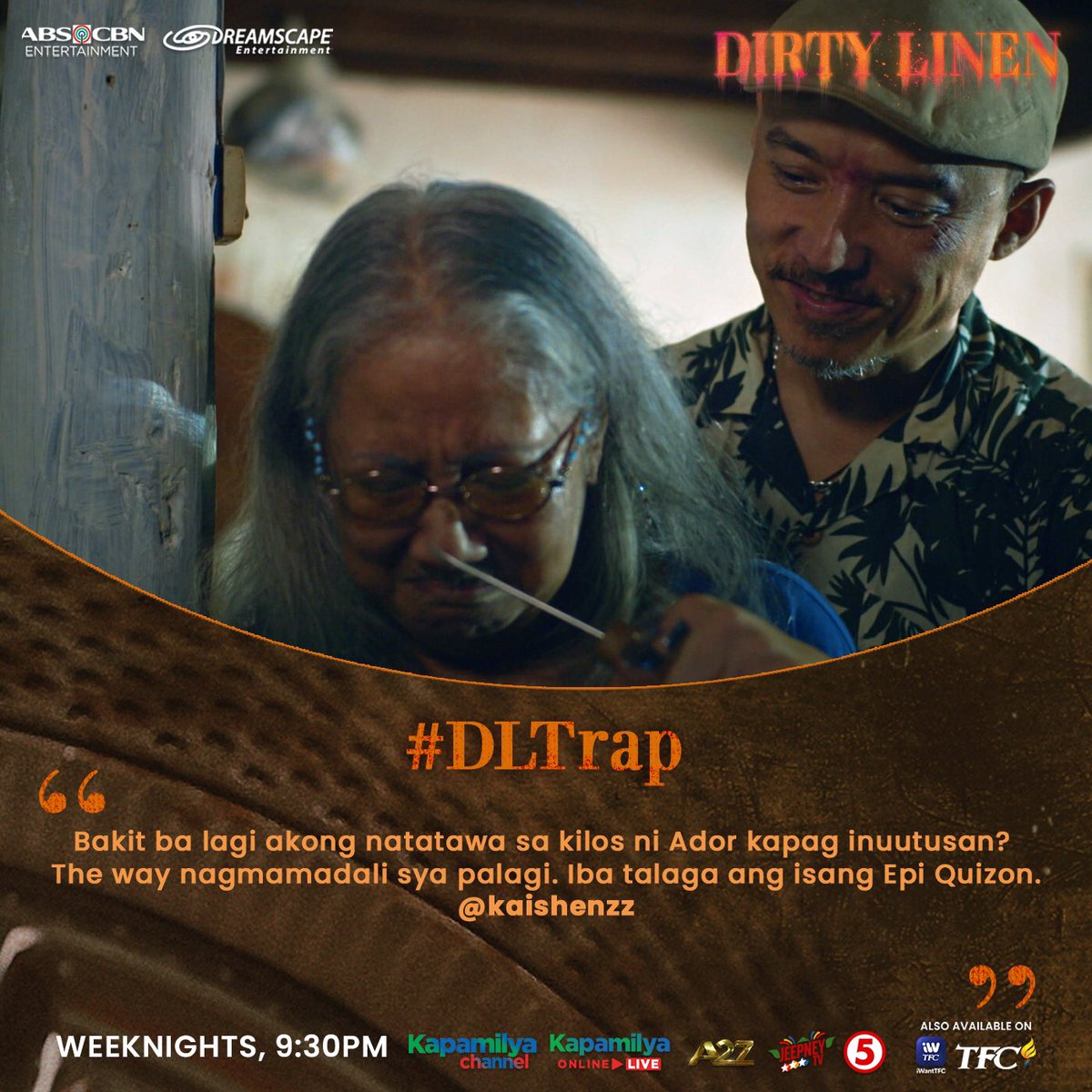 DreamscapePH's tweet photo. Maraming Salamat sa pagsubaybay sa #DLTrap! ❤️‍🔥

#DirtyLinen gabi-gabi, 9:30PM sa Kapamilya Channel, Kapamilya Online Live, A2Z, Jeepney TV at TV5! Mapapanood rin ito sa iWantTFC at TFC! https://t.co/ll7aa7Qmlp