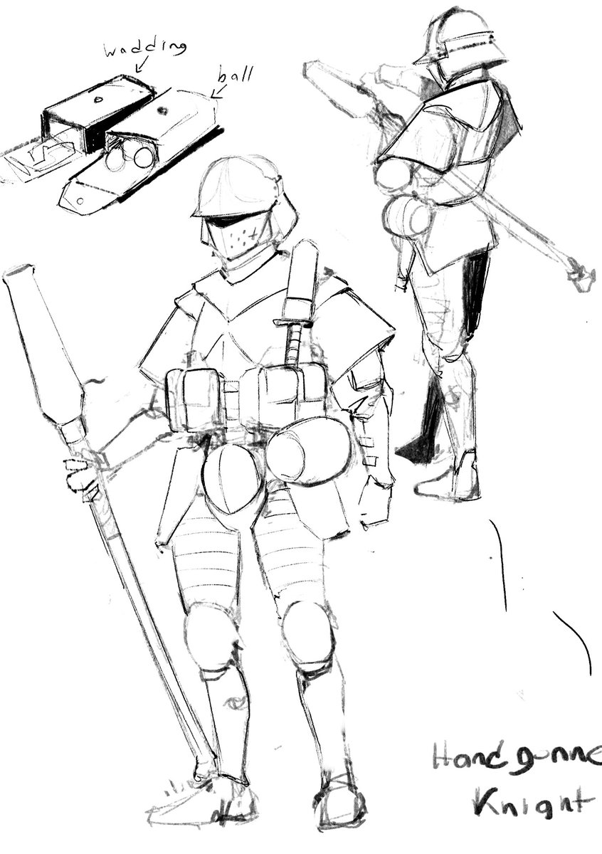 Doodle during dnd session   Handgonne knight