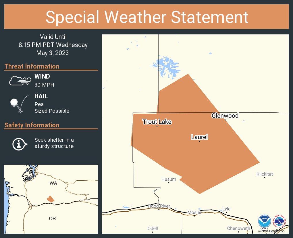NWS Pendleton on Twitter "A special weather statement has been issued
