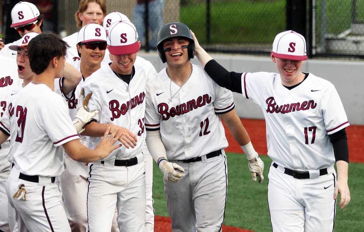 The Sherwood High School baseball team gets a 5-3 win over Glencoe to stay unbeaten in Pacific Conference play. Senior Nick Gribble with a monster 400+ foot home run to dead center field for the Bowmen in the victory. #opreps